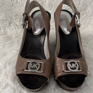 Michael Kors Tan Slingback Heels